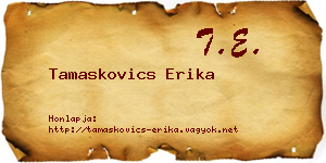 Tamaskovics Erika névjegykártya